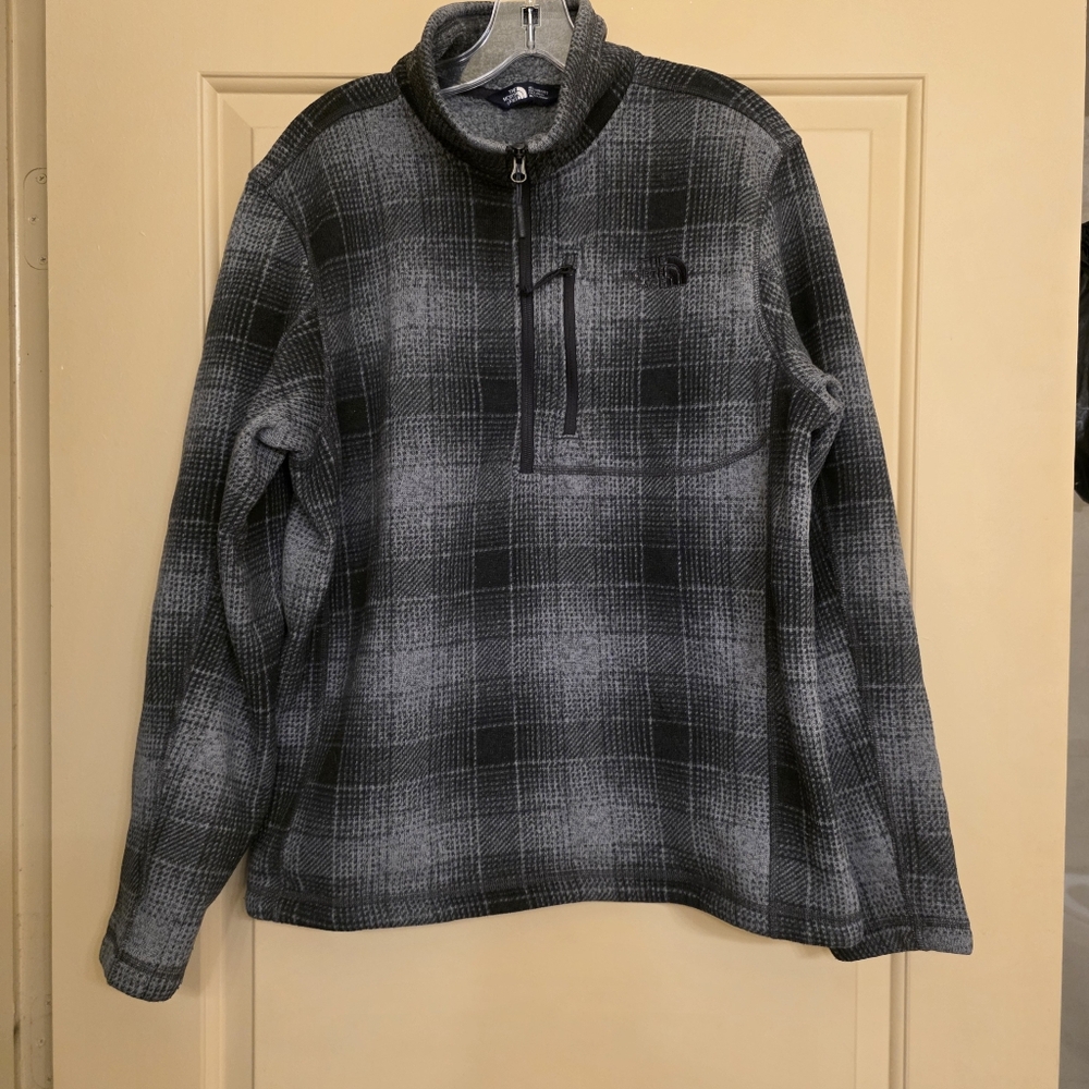 The North Face Sweater Mens M Gray Gordon Lyons Fleece Quarter Zip Mid Layer
